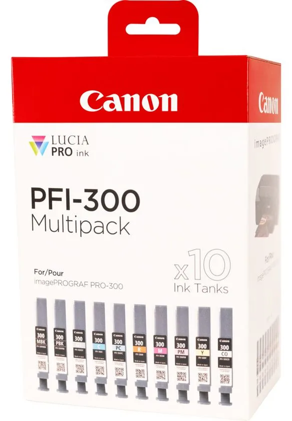 Canon PFI-MBK/PBK/CO/GY/R/C/M/Y/PC/PM 10 Ink Cartridge Multipack, Ansicht 3