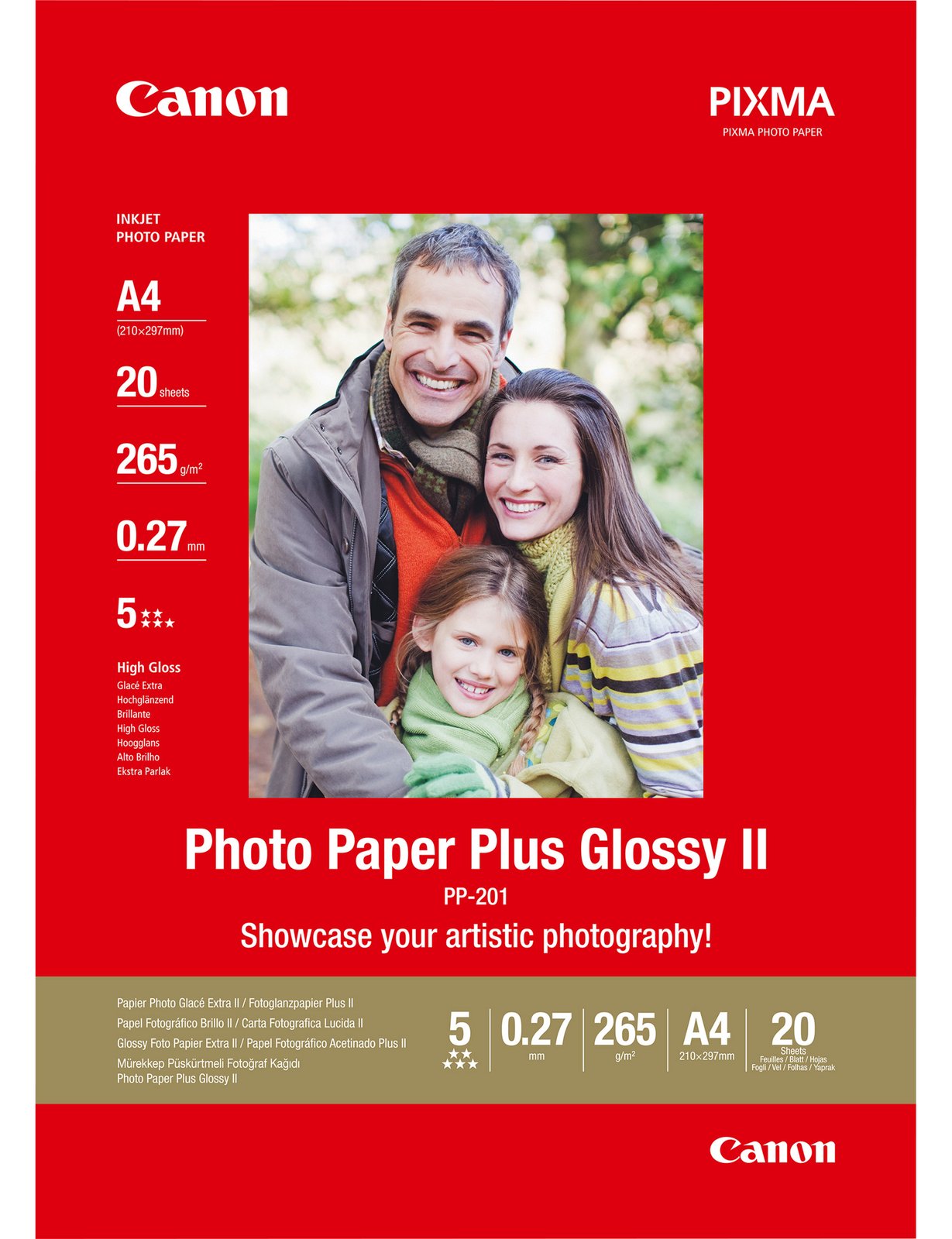 Canon Photo Paper Plus Glossy II PP-201 - Glänzend - A4 (210 x 297 mm)