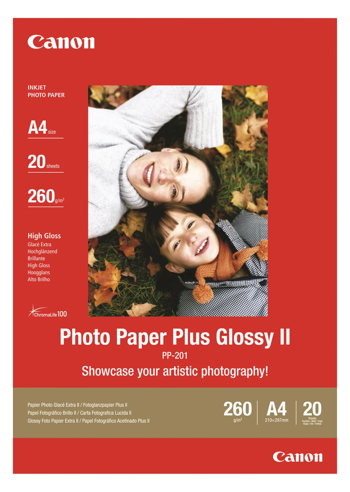 Canon Photo Paper Plus Glossy II PP-201 - Glänzend - A4 (210 x 297 mm), Ansicht 2