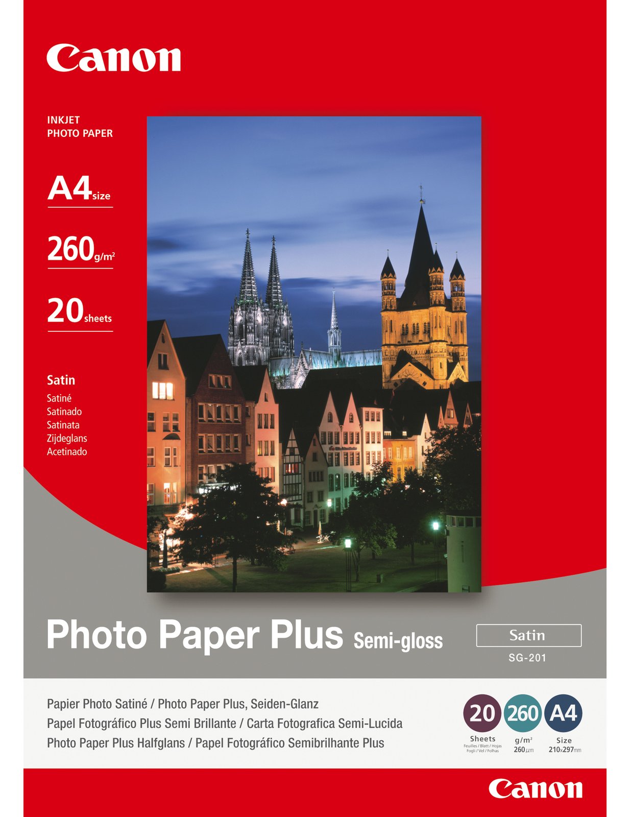 Canon Photo Paper Plus SG-201 - Halbglänzend - A4 (210 x 297 mm)