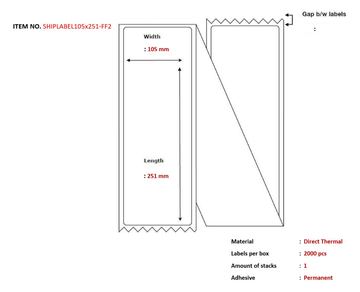 Capture Ship-label Fanfold. Direct Thermal 2000 - 10,5 cm von LumaTech