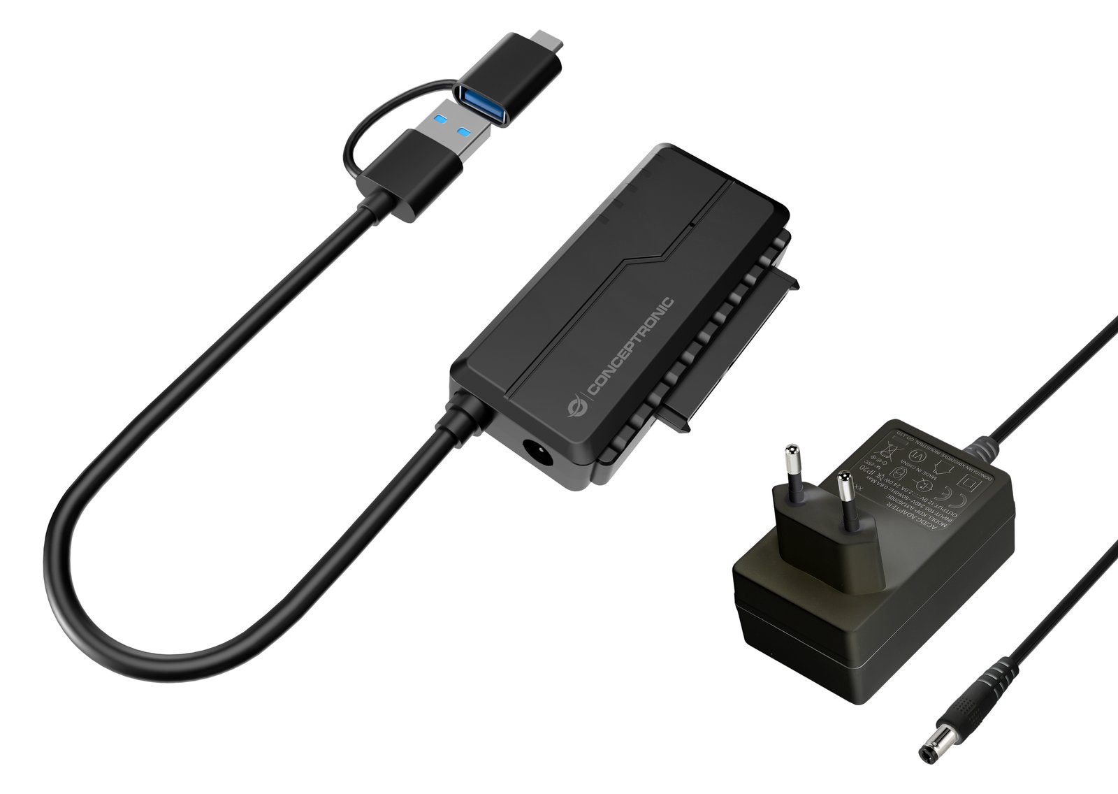 Conceptronic Adapter USB-C -> SATA 2.5/3.5 schwarz