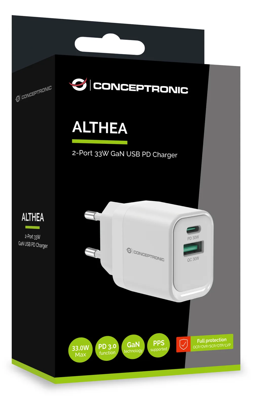 Conceptronic ALTHEA19W33 2-Port 33W GaN USB PD Charger, Ansicht 4