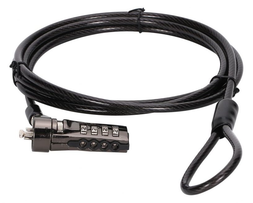 Conceptronic CUSTODIO01BS Laptop-Kombinationsschloss - Standard-Sicherheitsschlitz - 1.8m - 1,8 m - Zahlenschloss