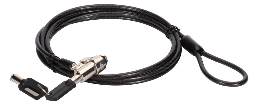 Conceptronic CUSTODIO02BS Laptop-Schloss - Standard-Sicherheitsschlitz - 1.8m - 1,8 m - Schlüssel - Schwarz