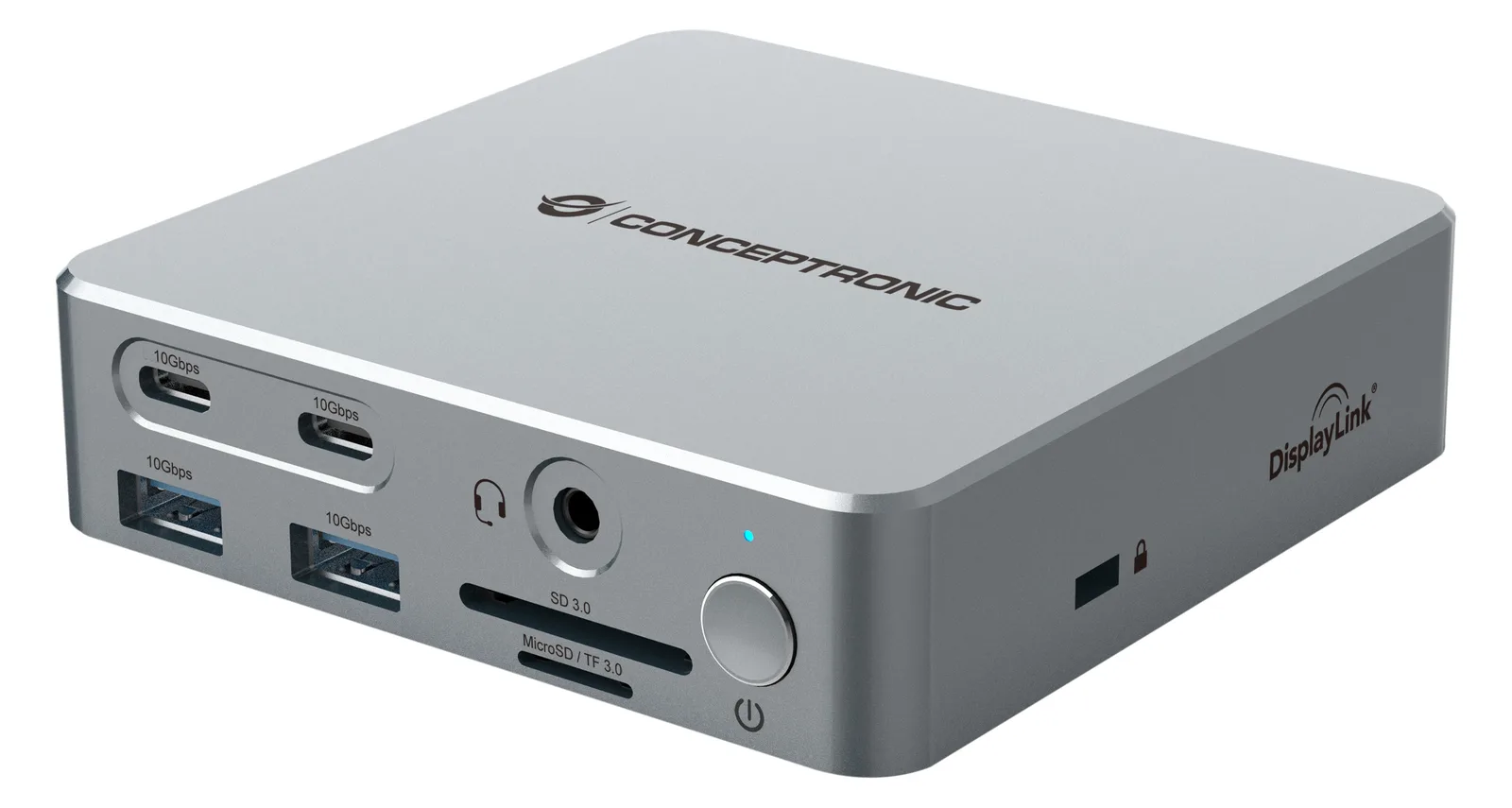 Conceptronic Dock USB-C->2xHDMI 2xUSB-C 4xUSB-A DP GbE LAN, Ansicht 2