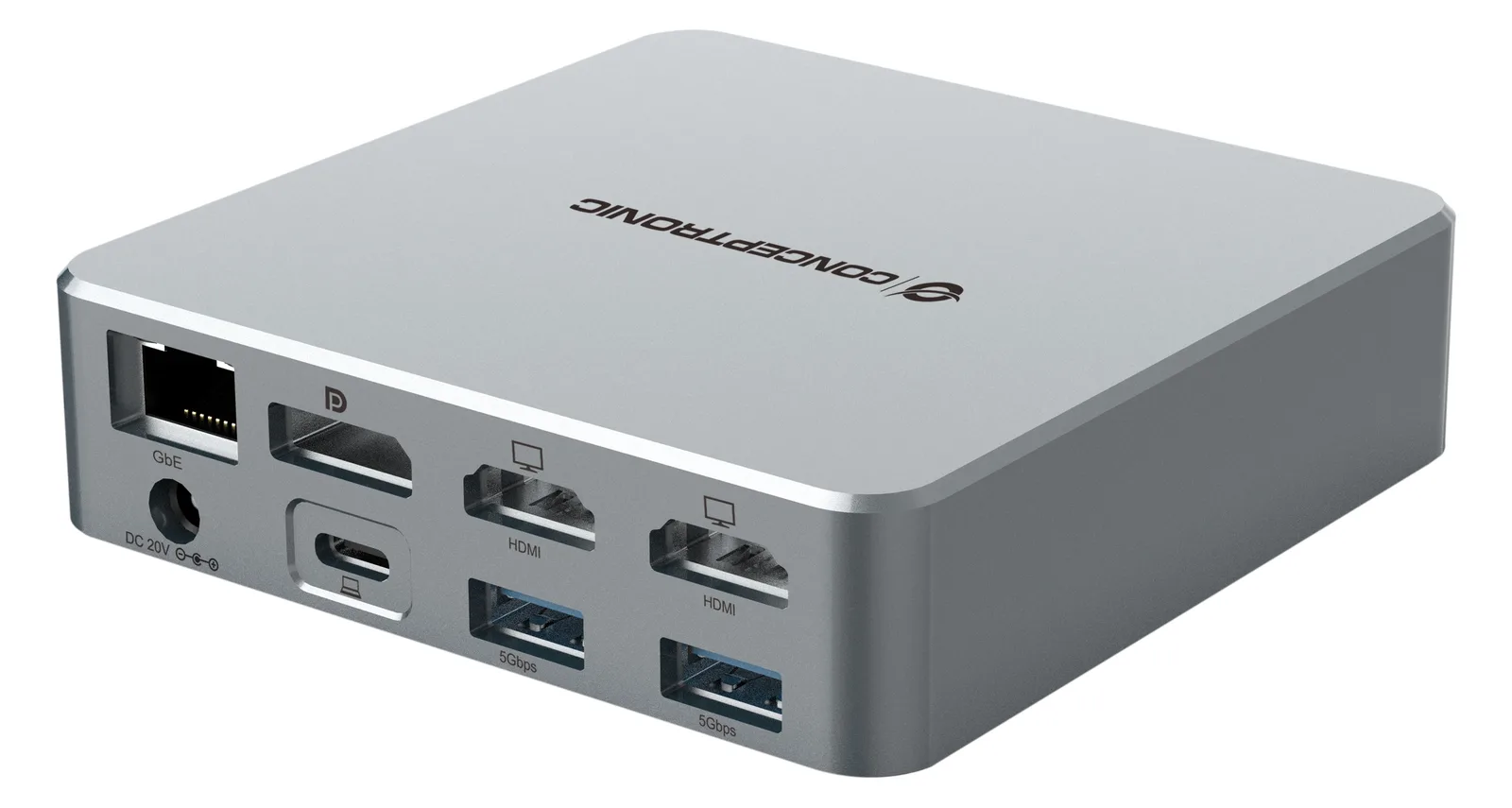 Conceptronic Dock USB-C->2xHDMI 2xUSB-C 4xUSB-A DP GbE LAN, Ansicht 3