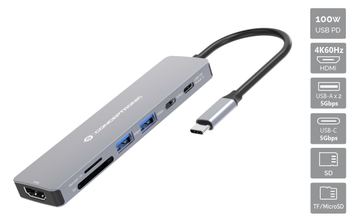 Conceptronic Dock USB-C->HDMI 2xUSB-A 2xUSB-C SD TF 0.25m von LumaTech