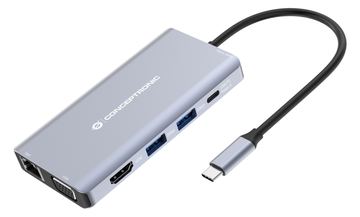 Conceptronic Dock USB-C->HDMI 2xUSB-A GbE 100WPD+ 25cm gr von LumaTech