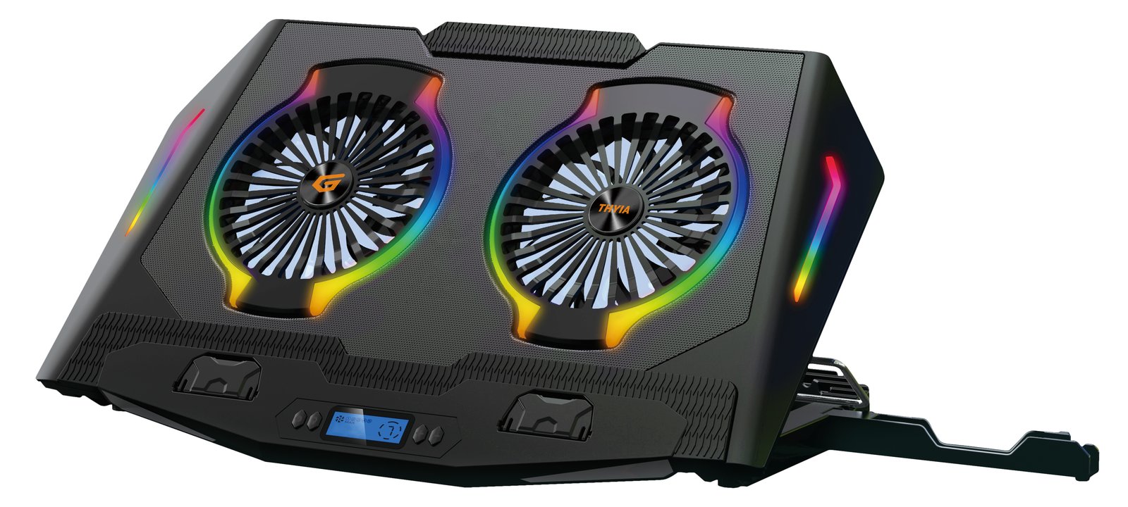 Conceptronic ERGO Gaming - Notebook-Lüfter - mit Smartphone-Ständer, 2-Port USB 2.0 Hub - 43.2 cm (17)