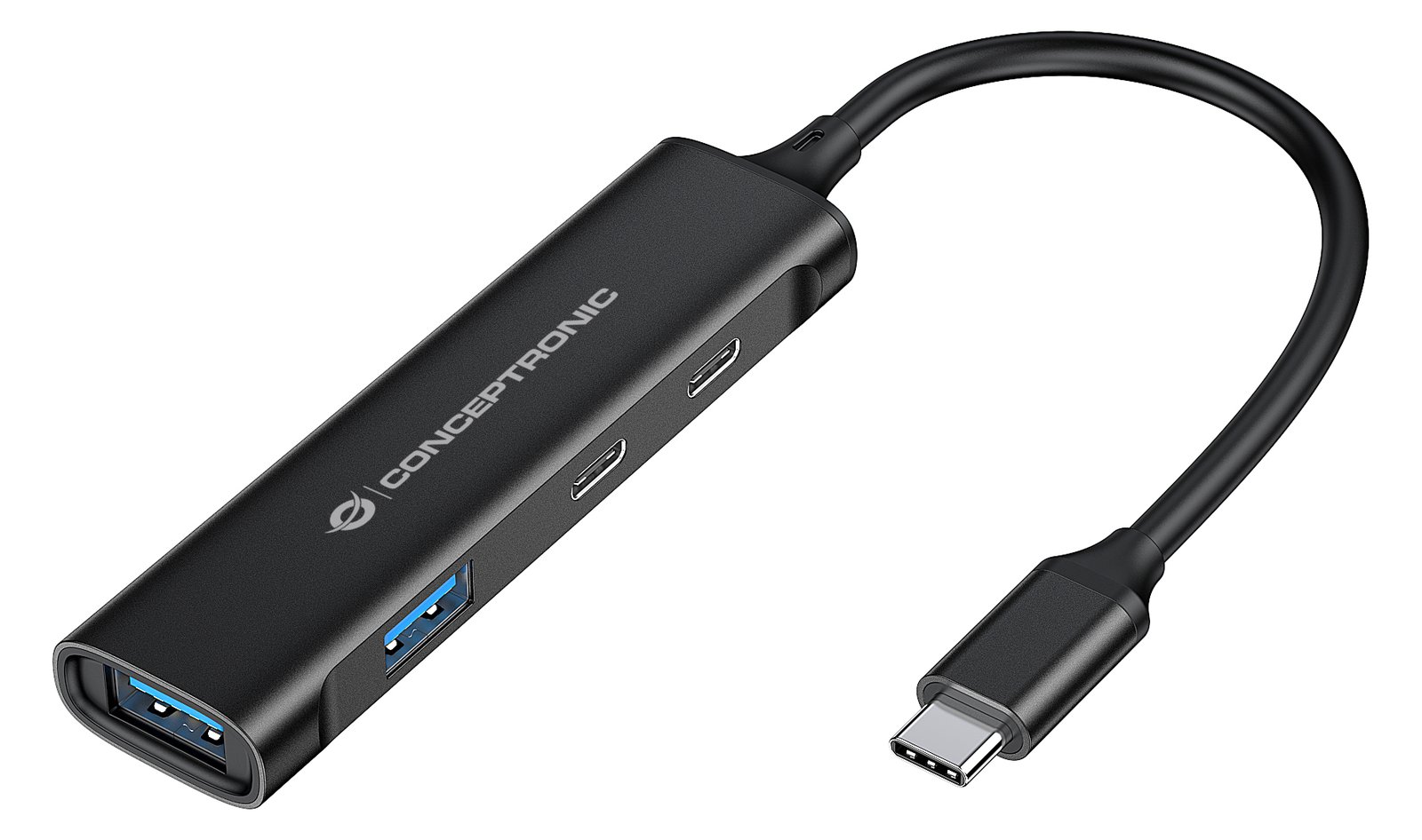 Conceptronic HUBBIES 4-Port-USB 3.0-Hub - USB-C-Anschluss - USB 3.2 Gen 1 (3.1 Gen 1) Type-C - 5000 Mbit/s - Schwarz von LumaTech