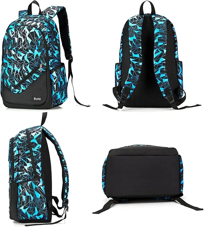 bunie Rucksack für Jungen Große Büchertasche wasserdichte Schultasche Federmäppchen Umhängetasche Set für Grundschule Mittelschule Gymnasium — Bild 2