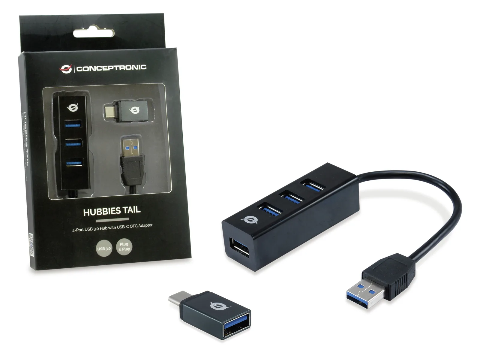 Conceptronic HUBBIES TAIL - Hub - 4 x SuperSpeed USB 3.0, Ansicht 2
