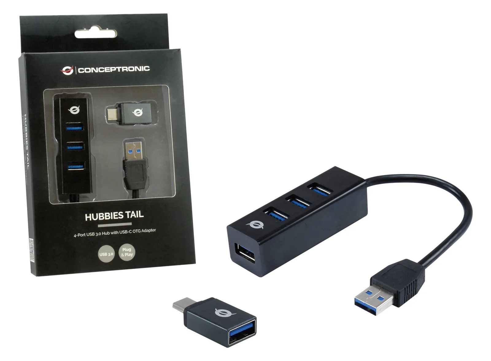 Conceptronic HUBBIES TAIL - Hub - 4 x SuperSpeed USB 3.0, Ansicht 3