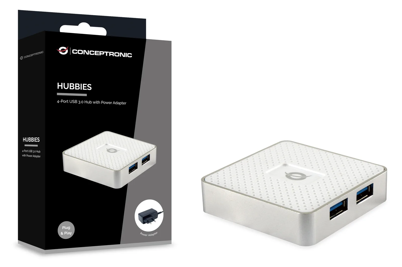Conceptronic HUBBIES03W - Hub - 4 x SuperSpeed USB 3.0, Ansicht 2