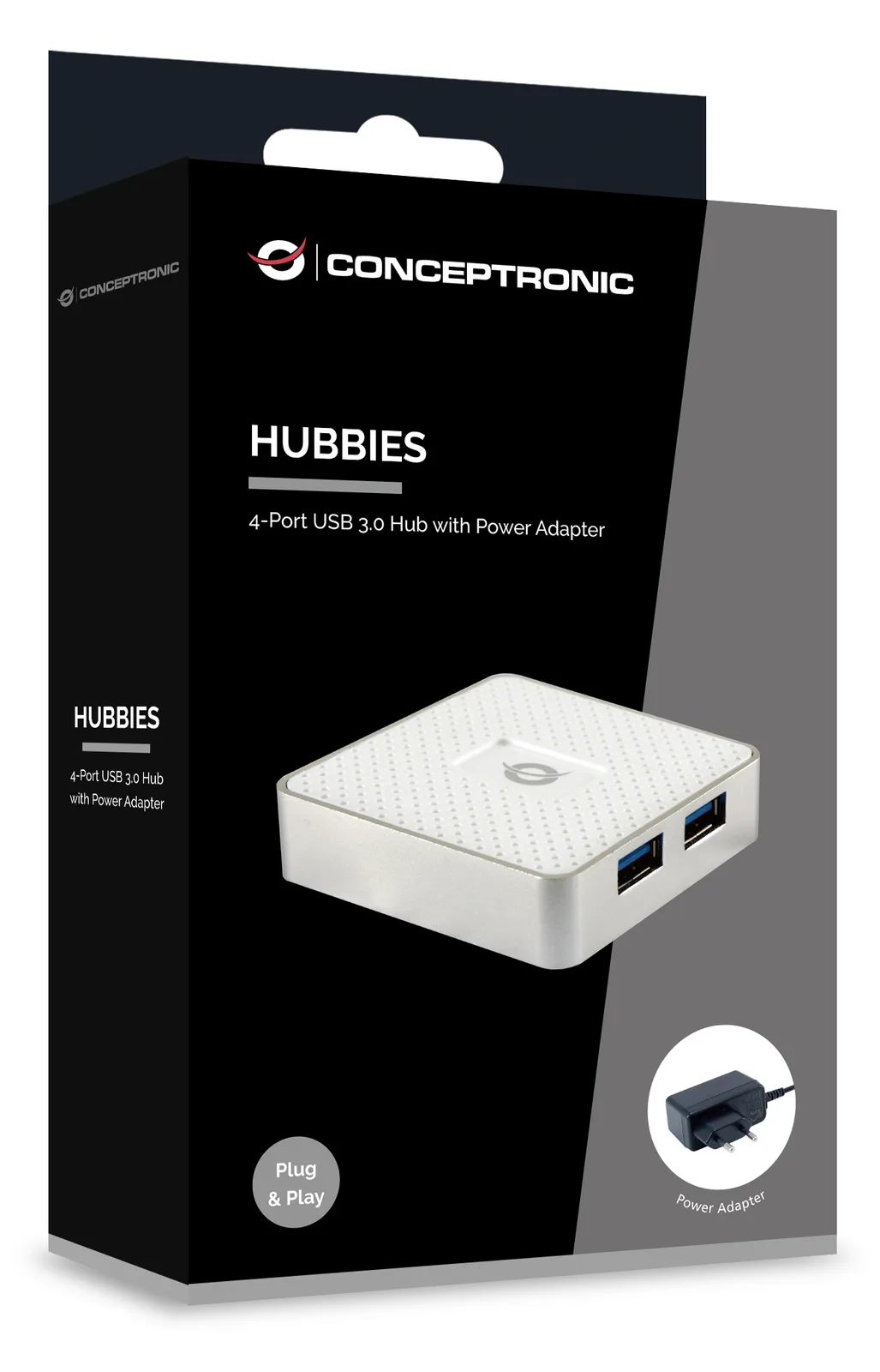Conceptronic HUBBIES03W - Hub - 4 x SuperSpeed USB 3.0, Ansicht 3