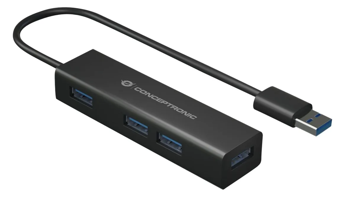 Conceptronic HUBBIES06B - Hub - 4 x SuperSpeed USB 3.0, Ansicht 3