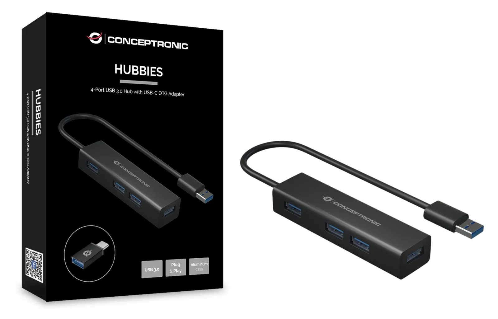 Conceptronic HUBBIES06B - Hub - 4 x SuperSpeed USB 3.0, Ansicht 4