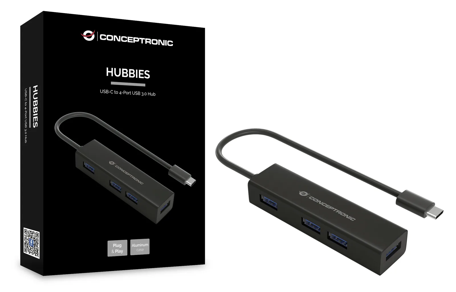 Conceptronic HUBBIES07B - Hub - 4 x SuperSpeed USB 3.0, Ansicht 2