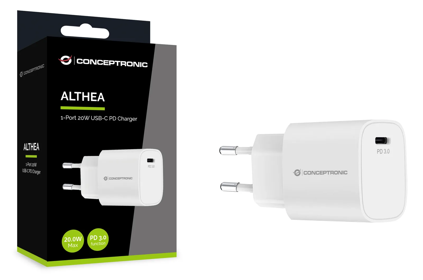 Conceptronic Ladegerät 1Port USB-C 20WPD3.0 Desk ws, Ansicht 2