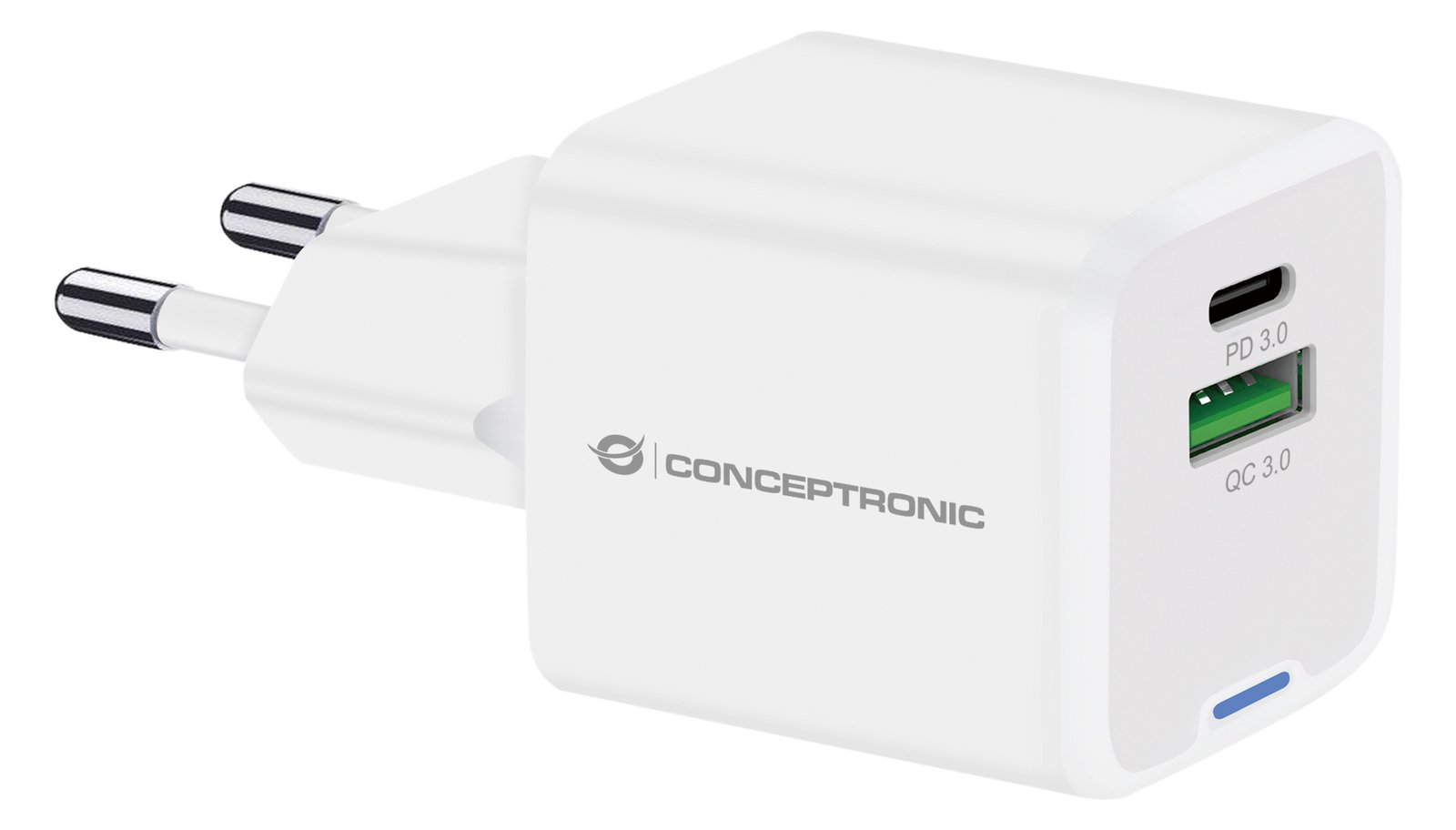 Conceptronic Ladegerät 2Port 20W 1xUSB-C 1xUSB-A 1.5m ws