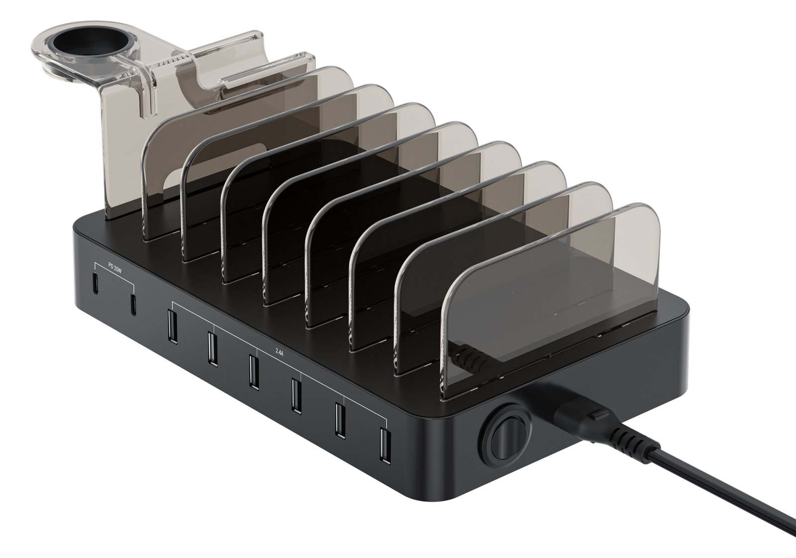 Conceptronic OZUL - Ladestation - 75 Watt - PD 3.0 - 8 Ausgabeanschlussstellen (6 x USB, 2 x USB-C)