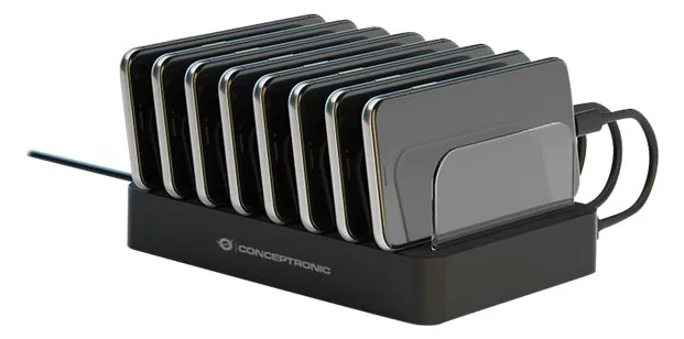 Conceptronic OZUL - Ladestation - 75 Watt - PD 3.0 - 8 Ausgabeanschlussstellen (6 x USB, 2 x USB-C), Ansicht 2