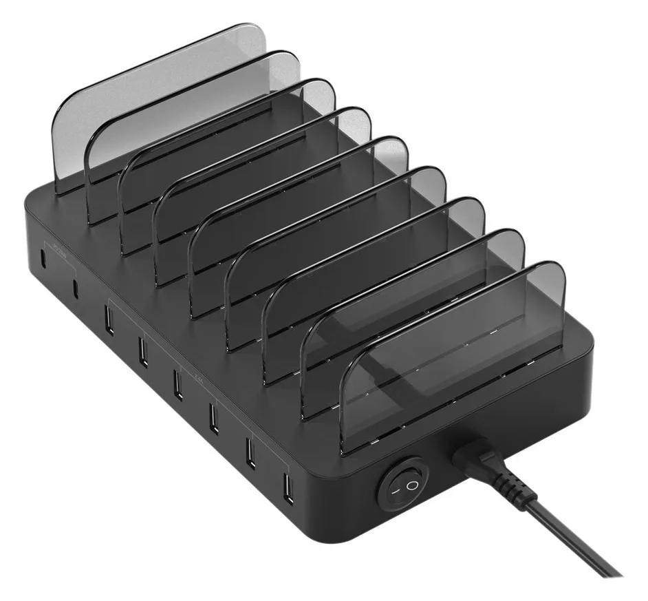 Conceptronic OZUL - Ladestation - 75 Watt - PD 3.0 - 8 Ausgabeanschlussstellen (6 x USB, 2 x USB-C), Ansicht 3