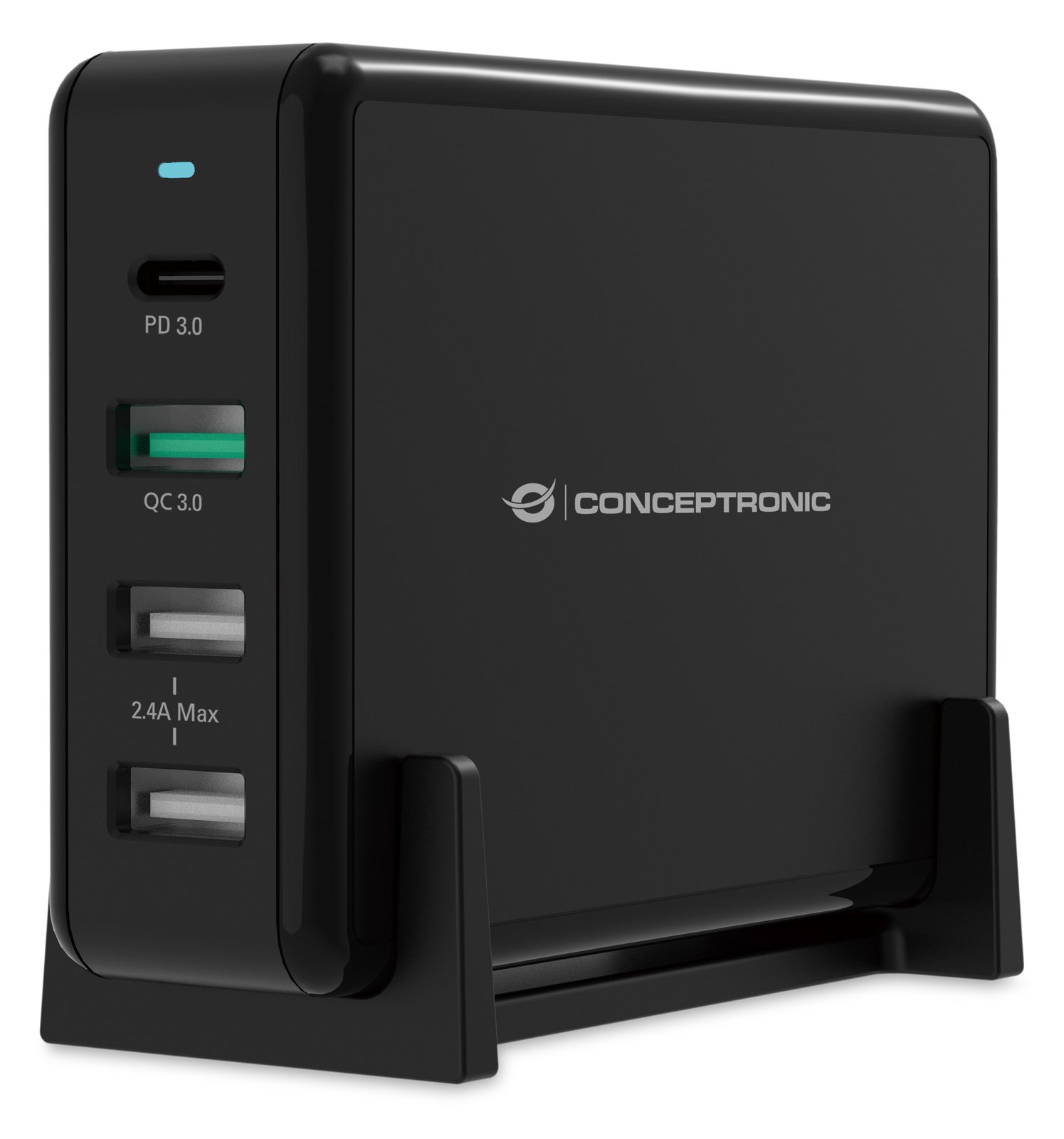 Conceptronic OZUL 4-Port 65W USB-PD Desktop-Ladegerät - Indoor - AC - 5 V - Schwarz