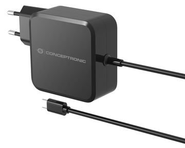 Conceptronic OZUL05BE 100W GaN USB-PD-Ladegerät - Eingebautes USB-C-Kabel - Drinnen - AC - 20 V - 1,8 m - Schwarz von LumaTech