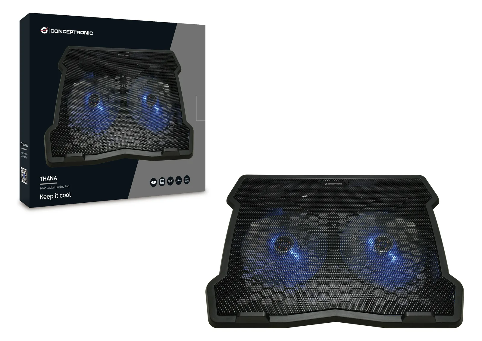 Conceptronic Thana - Notebook-Kühlpad - mit 2 Ventilatoren - 39.6 cm (15.6), Ansicht 4