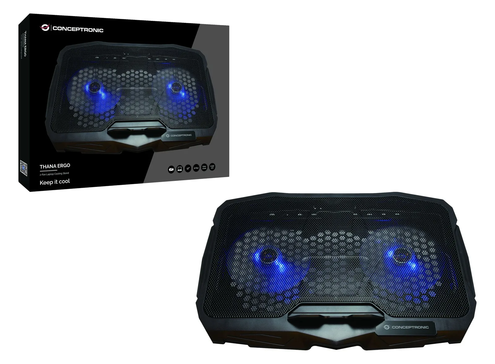 Conceptronic Thana - Notebook-Kühlpad - mit 2 Ventilatoren - 43.2 cm (17), Ansicht 3