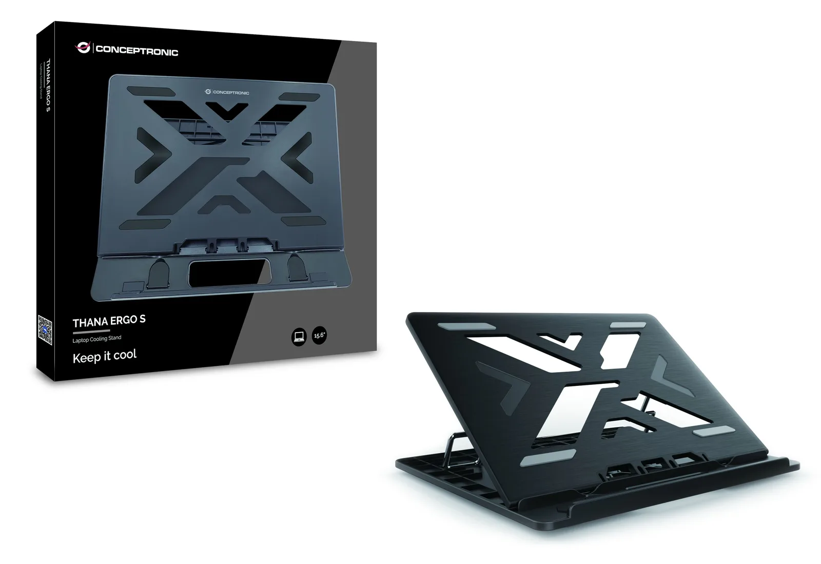 Conceptronic THANA ERGO S - Notebook-Ständer - 39.6 cm (15.6) - schwarz, Ansicht 2