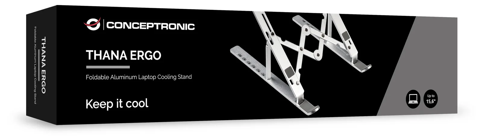 Conceptronic THANA04S ERGO Foldable Aluminum Laptop Cooling Stand, Ansicht 3