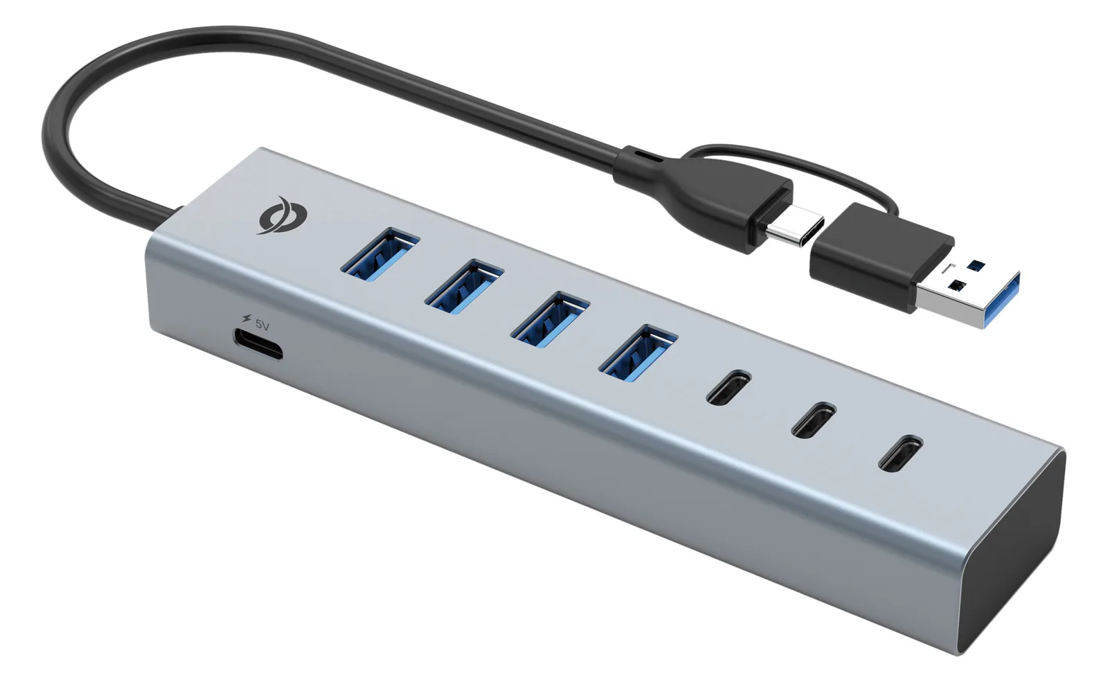 Conceptronic USB-Hub 7-Port 3.2/C->4x3.0 3xUSB-C o.Netz. gr, Ansicht 2