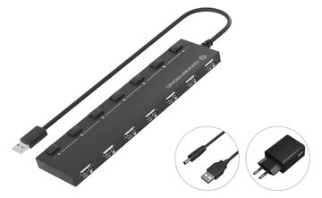 Conceptronic USB-Hub 7Port USB2.0+ Power Adapter - Hub - 7-Port von LumaTech