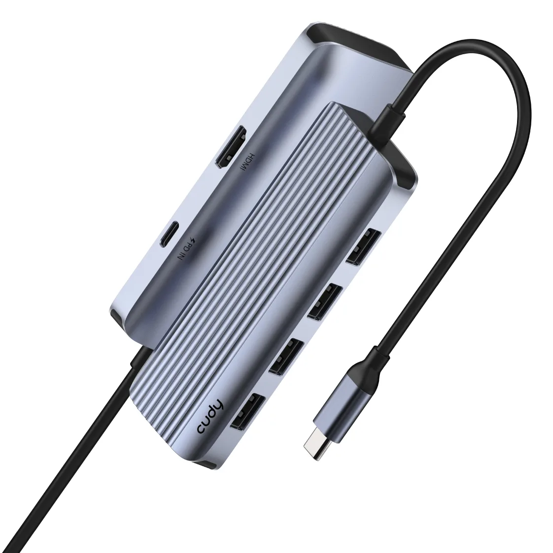 CUDY 6-IN-1 USB-C Hub 4K HDMI, UH500 - Hub - Router, Ansicht 2