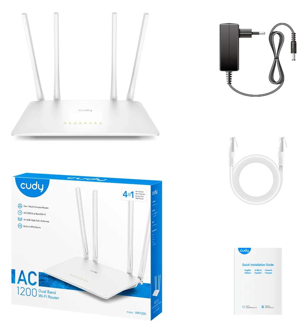 CUDY WR1200 AC2100 1xWAN 4x LAN 10/100Mb, Ansicht 2