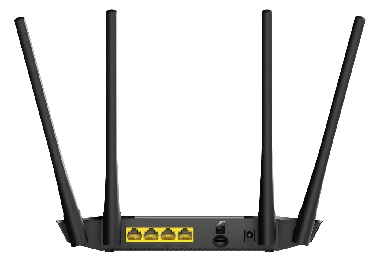 CUDY LT400, Wi-Fi 4 (802.11n), Einzelband (2,4GHz), Ethernet/LAN, 4G, Schwarz, Desktop-/Pol-Router, Ansicht 3
