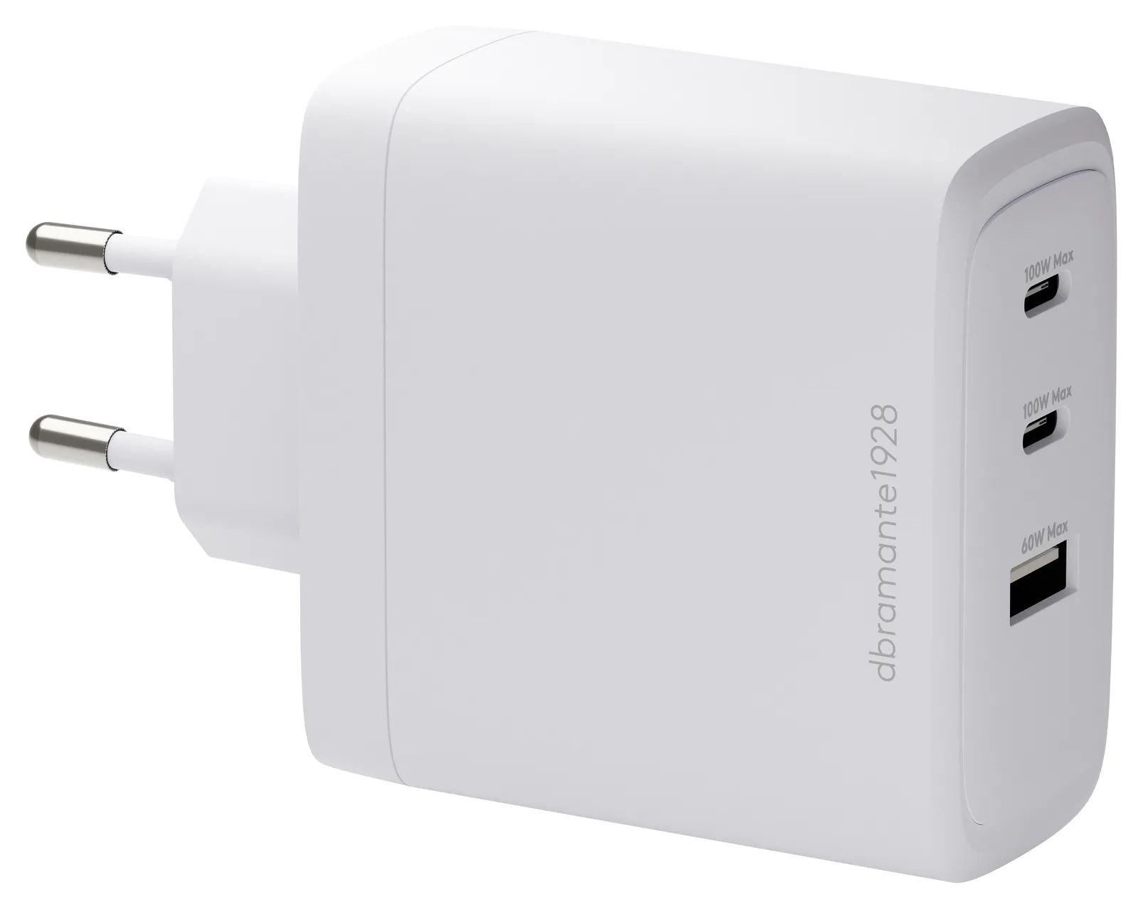 dbramante1928 re-charge - Netzteil - 100 Watt - 3 Ausgabeanschlussstellen (2 x USB-C, USB) - Weiß, Ansicht 2