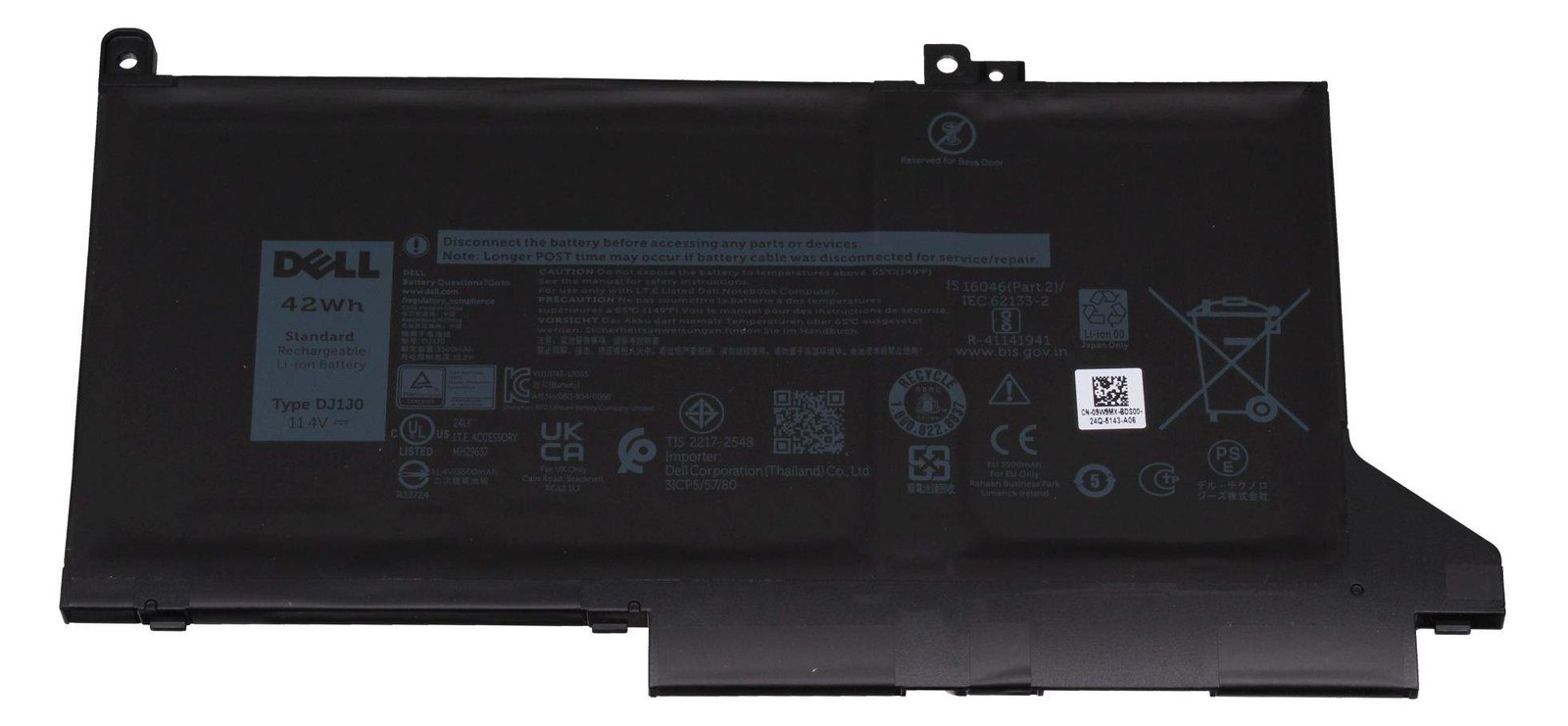 Dell 42Wh Lithium Ion battery for Latitude laptops - Batterie - 3.600 mAh