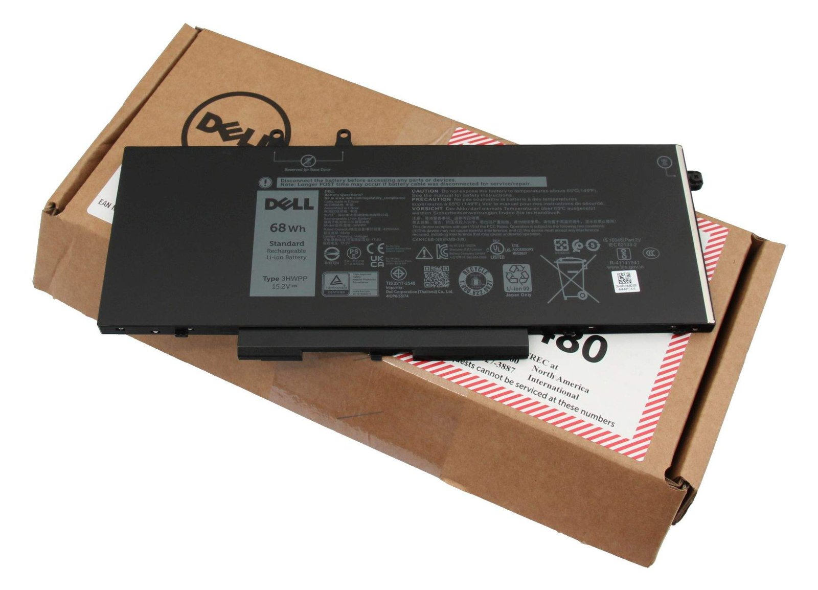 Dell 68Wh Lithium-Ion battery for laptops - Batterie - 4.250 mAh