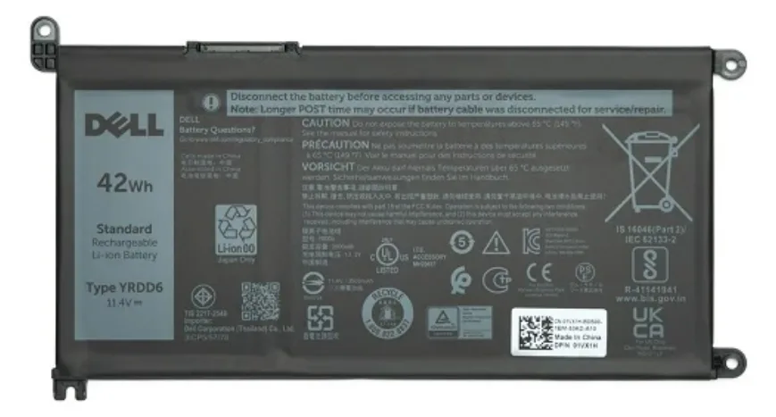 Dell 68WHr Lithium-ion battery for - Battery - Batterie - 8.500 mAh, Ansicht 2