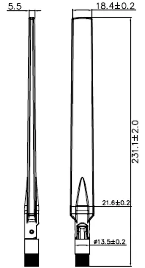 Delock Antenne - Wi-Fi - 7 dBi (für 5 GHz), 4 dBi (für 2,4 GHz), Ansicht 4