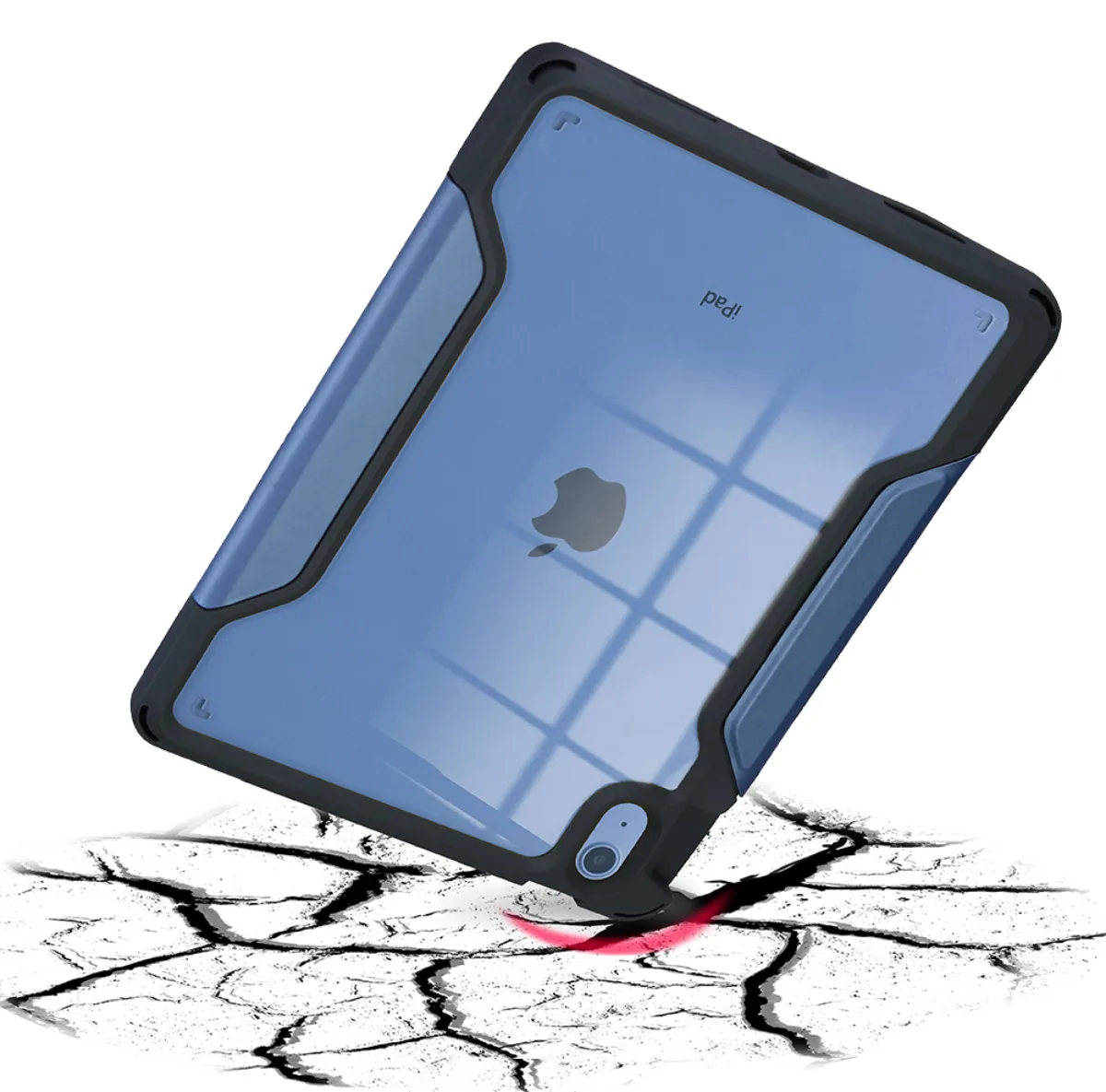 DEQSTER Rugged MAX Case 10.9 - für iPad 10te Gen. - Schutzhülle - starker Schutz - Robust - transparente Rückseite - Blau, Ansicht 4