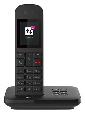 Deutsche Telekom Telekom Sinus A12 - Analoges/DECT-Telefon - Kabelloses Mobilteil - Freisprecheinrichtung - Schwarz