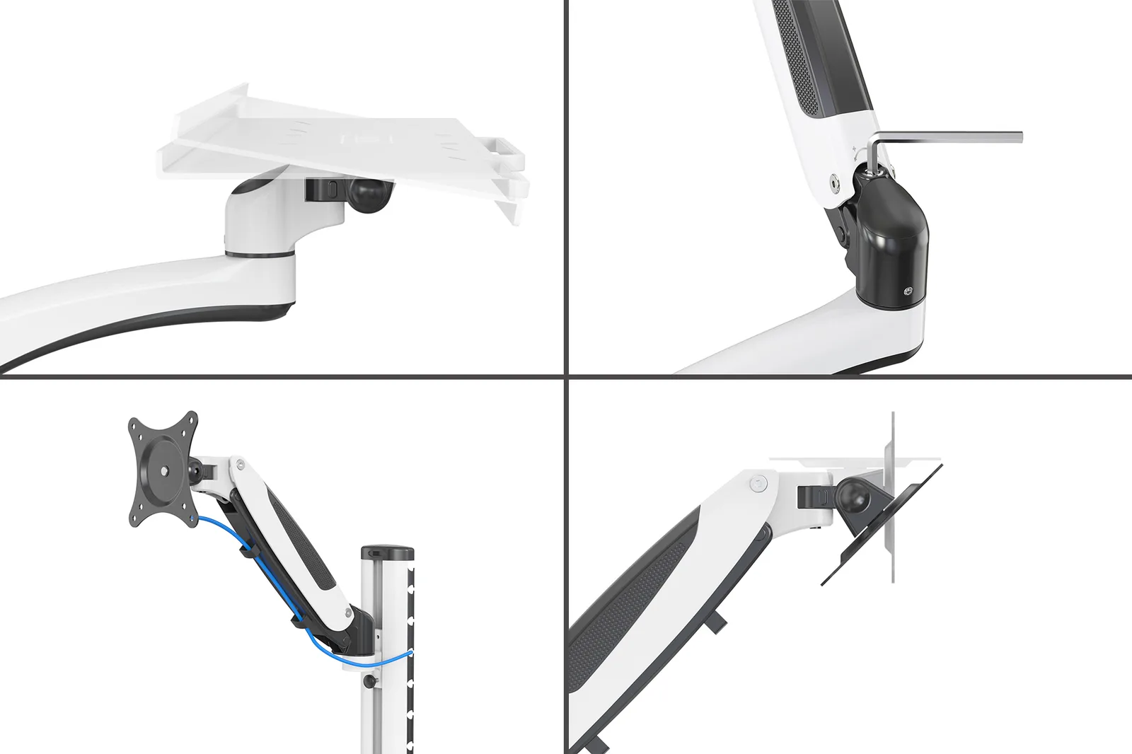 DIGITUS DA-90451 - Befestigungskit (CPU Wandhalterung, sit/stand workstation mount) - für Monitor / Tastatur, Ansicht 4