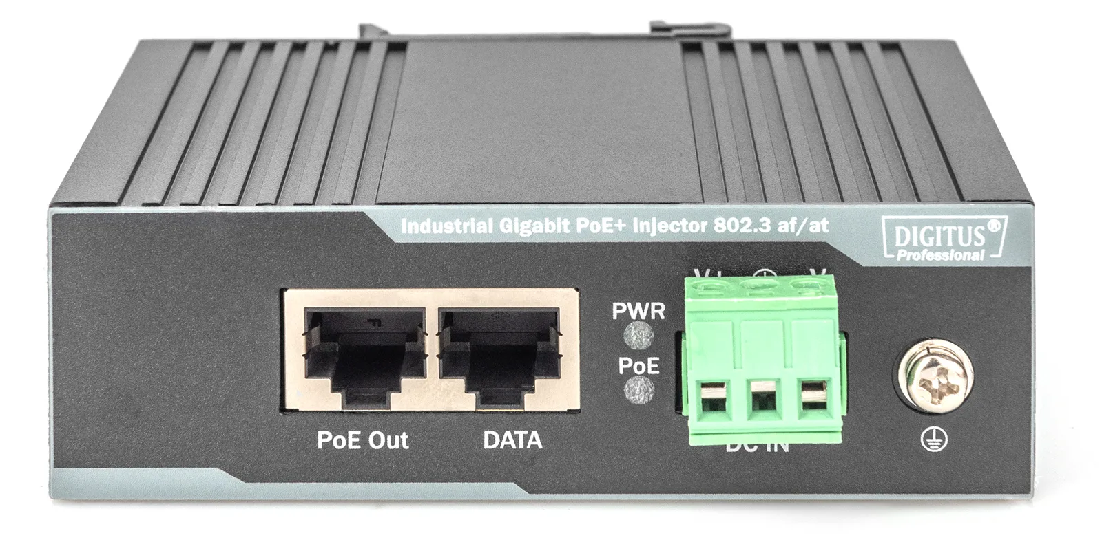 DIGITUS Industrieller Gigabit Ethernet PoE+ Injektor, 802.3 af/at, 60 W, Ansicht 2