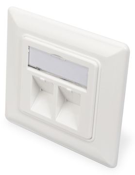 DIGITUS Leerdose für Keystone Module, Rahmen 80x80 mm + Zentralplatte 50x50 mm von LumaTech