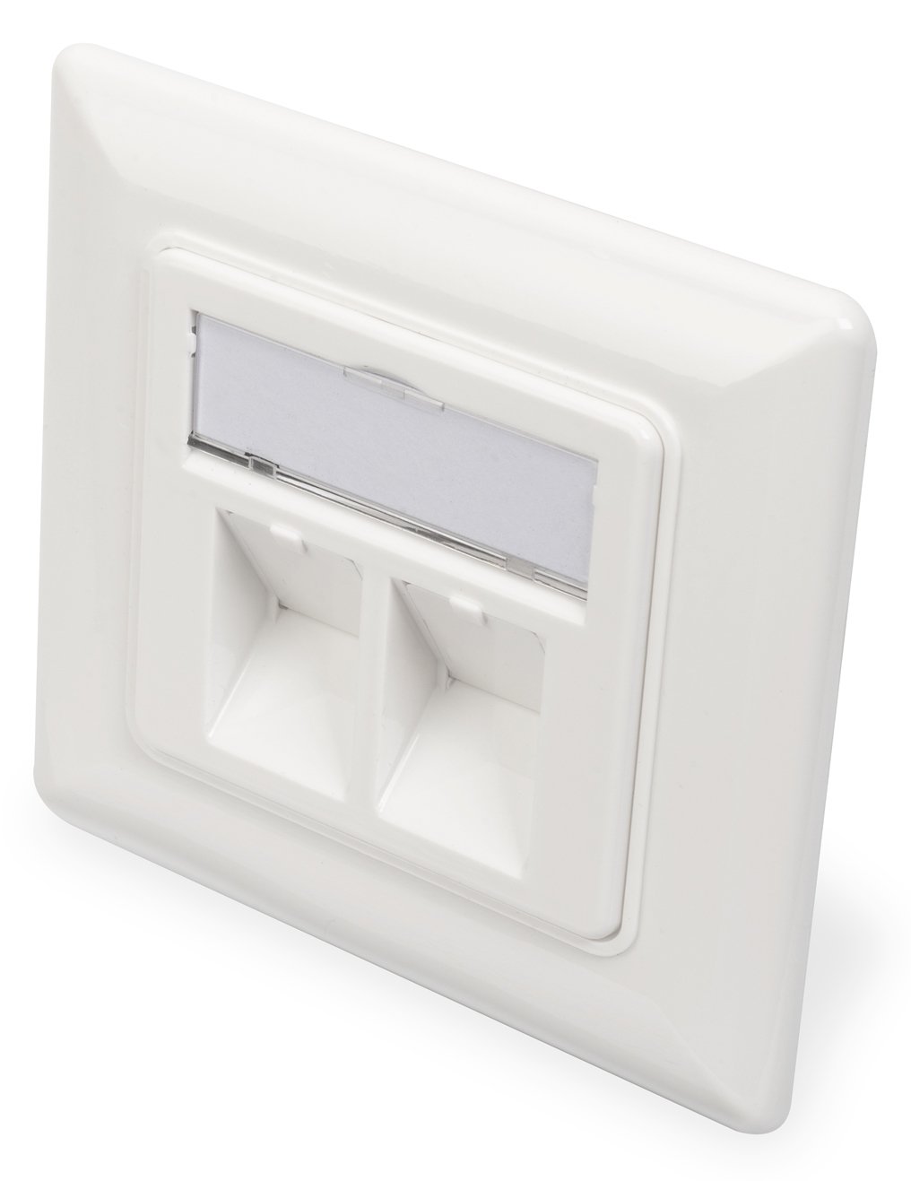 DIGITUS Leerdose für Keystone Module, Rahmen 80x80 mm + Zentralplatte 50x50 mm